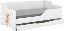  LILU gyerekágy laminált előlappal, 160x80cm, matraccal és ágyneműtartóval - bohóc róka
