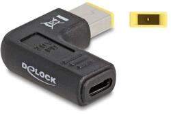 Lenovo DeLock Adapter for Laptop Charging Kábel USB Type-C Anya to Lenovo 11.0 x 4.5 mm Apa 90° Szögben Fekete 60003 (60003)