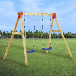 vidaXL Vidám Fa Hintakészlet - 2 db Hintakötéllel - 230x130x166 cm (VD279062)