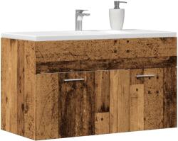 vidaXL antik fa színű szerelt fa mosdószekrény 80 x 38, 5 x 46 cm (856211) - vidaxl