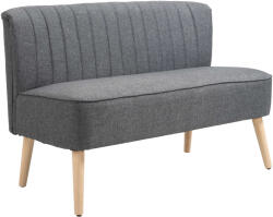 Homcom 833-524V04CG, 2 személyes kanapé, 117 x 56, 5 x 77 cm, fa / textil / hab, sötétszürke (833-524V04CG)