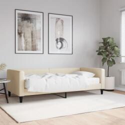 vidaXL krémszínű szövet kanapéágy matraccal 90 x 200 cm (3196564)