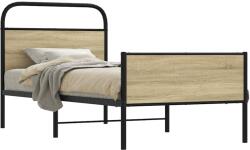vidaXL ágykeret matrac nélkül 75x190 cm sonoma tölgyfa műfa (4100436)