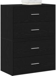 vidaXL 2 db fekete tölgy szerelt fa szekrény 2 fiókkal 60 x 31 x 40 cm (858824)