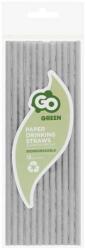 Amscan GO GREEN Szürke Papír Szívószál - 12 db (MLG125870)