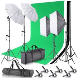  Photo Studio Kit Professional Lights / softbox / fotó háttér