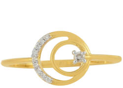 Aranyozott Ezüst Gyűrű 0.06ct Fehér Gyémánttal (47205065949531)