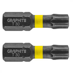 GRAPHITE Torziós ütvecsavarozó bit TX30 x 25mm, 2db (GRAPHITE-56H516)