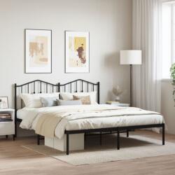 vidaXL fekete fém ágykeret fejtámlával 160 x 200 cm (373792)