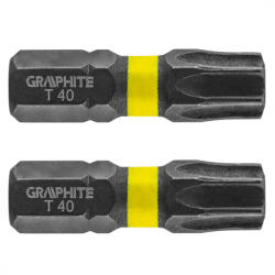 GRAPHITE Torziós ütvecsavarozó bit TX40 x 25mm, 2db (GRAPHITE-56H517)