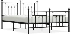 vidaXL Fekete fém ágykeret fej- és lábtámlával 140 x 200 cm (VD353556)
