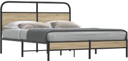 vidaXL ágykeret matrac nélkül 150x200 cm füstölt tölgy fűrészelt fa (4100358)