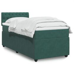 vidaXL sötétzöld bársony rugós ágy matraccal 100 x 200 cm (3289971)