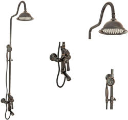 Trendy Sanitary Három funkciós fekete zuhanyrendszer, antikolt megjelenésű TRENDY S