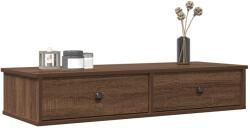 vidaXL barna tölgy szerelt fa falipolc fiókokkal 100 x 37, 5 x 19 cm (859965) - vidaxl