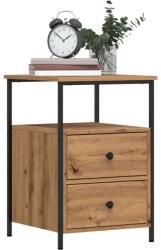 vidaXL 2 db kézműves tölgyszínű szerelt fa éjjeliszekrény 34x35, 5x50cm (857261)