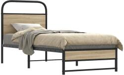 vidaXL Ágykeret matrac nélkül 75x190 cm gépesített fa füstölt tölgyfa (4100364)