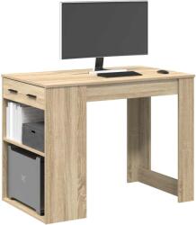 vidaXL íróasztal fiókkal és polccal sonoma tölgy gépi forgácsolt fa (858688) - vidaxl