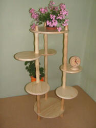 Komforttéka Borovi Fenyő Virágtartó - 8 Polcos - 113 cm