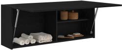 vidaXL fekete szerelt fa fali fürdőszobaszekrény 100 x 25 x 40 cm (860104)