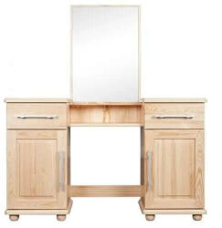 Komforttéka Fenyőfa Fésülködőasztal - Tükörrel és Tárolókkal