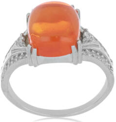  Lega Dembi Narancssárga Opál Ezüst Gyűrű - 3.39 Karát