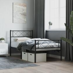 vidaXL fekete fém ágykeret fej- és lábtámlával 80 x 200 cm (372286)