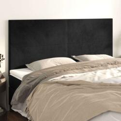 vidaXL Fekete Bársony Ágytámlák - 4 db - 80x5x78/88cm (3116108)