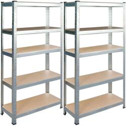 Humberg Fém ipari polcrendszer MDF lapokkal, 2db 150x75x30cm - 125kg teherbírás (4810-2)