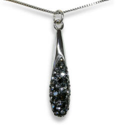 Bilion - Swarovski Hematit Ezüst Nyaklánc - 30x6mm (glam616)