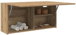 vidaXL kézműves tölgy szerelt fa fali fürdőszobaszekrény 80x25x40 cm (860093)