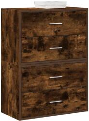 vidaXL 2 db füstölt tölgy szerelt fa szekrény 2 fiókkal 60 x 31 x 40cm (858830)