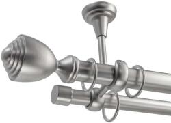  Pluton Dupla Mennyezeti Gardínrúd - Fém, Ezüst - 320 cm (PLUTON-SILVER-02-320)