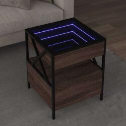 vidaXL barna tölgy végtelen hatású LED-es dohányzóasztal 40x40x51 cm (847721) - pepita