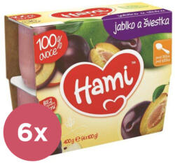 Hami 6x HAMI 100 % gyümölcs szilva és alma 4x 100 g - gyümölcsös kiegészítő étel