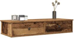 vidaXL antik fa szerelt fa falipolc fiókokkal 100 x 37, 5 x 19 cm (859966) - vidaxl
