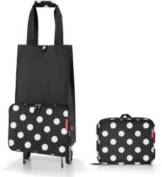 Reisenthel FOLDABLETROLLEY összecsukható fekete, nagy fehér pettyes bevásárlókocsi HK7073 - taskaweb