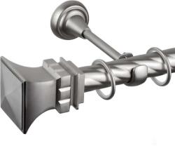 Parga Függönyrúd - Csavart Fém - Ezüst - 400 cm