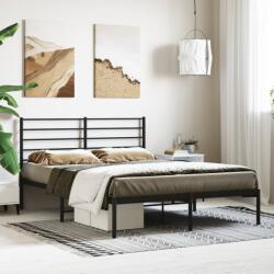 vidaXL fekete fém ágykeret fejtámlával 160 x 200 cm (352322)