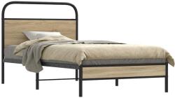 vidaXL ágykeret matrac nélkül 107x203 cm füstölt tölgy fűrészelt fa (4100352)