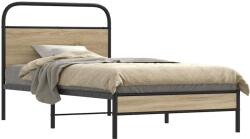 vidaXL ágykeret matrac nélkül 90x190 cm füstölt tölgy fűrészelt fa (4100348)