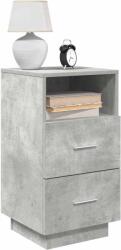 vidaXL 2 db betonszürke éjjeliszekrény 2 fiókkal 36x36x68 cm (858585)