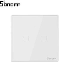 SONOFF Dupla Érintőkapcsoló T2EU2C, Wi-Fi + RF, Mobiltelefon-vezérlés (26865)