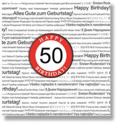  50. Születésnapi Dísztáska - Matt Fehér - 11x14 cm (PTRPP0090-5354)