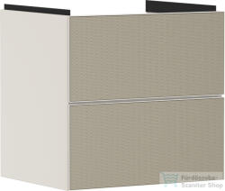 Hansgrohe XEVOLOS E 58x47, 5 cm-es 2 fiókos fali szekrény mosdó nélkül, matt homok/texturált bronz 54176390 (54176390)