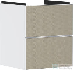 Hansgrohe XEVOLOS E 48x47, 5 cm-es 2 fiókos fali szekrény mosdó nélkül, matt fehér/texturált bronz 54172390 (54172390)