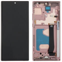 Samsung N985, N986 Galaxy Note20 Ultra 4G és 5G előlap keret, lcd kijelző és érintőpanel, arany (Incell, TFT)