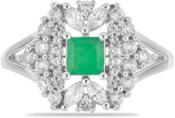 Smaragd és Topáz Ezüst Gyűrű - 1.61 ct Brazíliai Smaragd (Y55323/59)