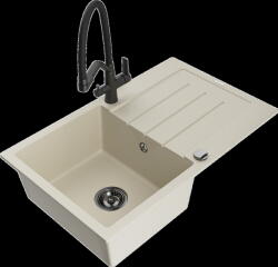 Mexen Bruno, 1 kamrás gránit mosogató 795x495x200 mm és Duo mosogató csaptelep, bézs, 6513-69-671701-70-B (6513-69-671701-70-B)