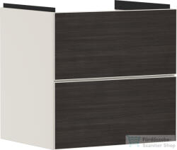 Hansgrohe XEVOLOS E 58x47, 5 cm-es 2 fiókos fali szekrény mosdó nélkül, matt homok/sötét tölgy 54176730 (54176730)